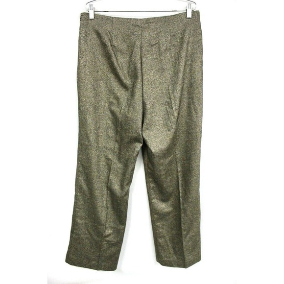 Talbots 14 Brown Tweed Hollywood High Waist Hepburn Wide Leg Wool Pants NWT - Picture 4 of 6